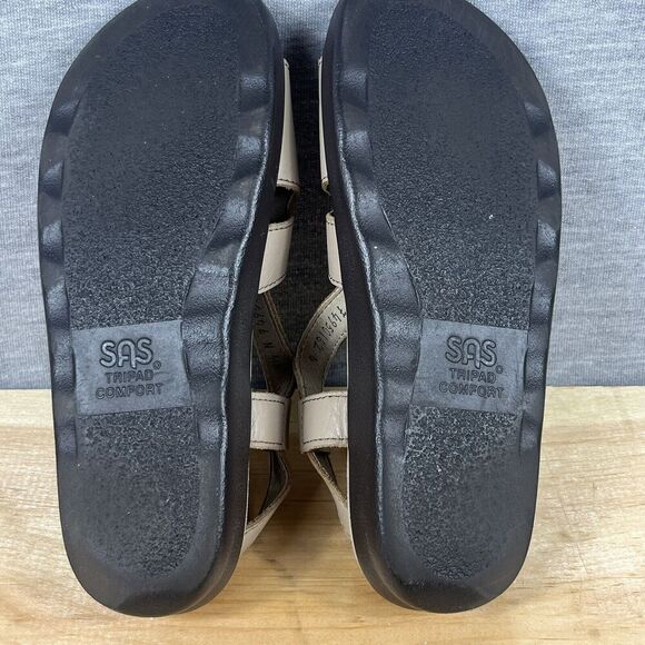 SAS HUGGY Cross Strap Sandals Leather Adjustable Comfort Truffle Tan Size 8.5 - Picture 10 of 10